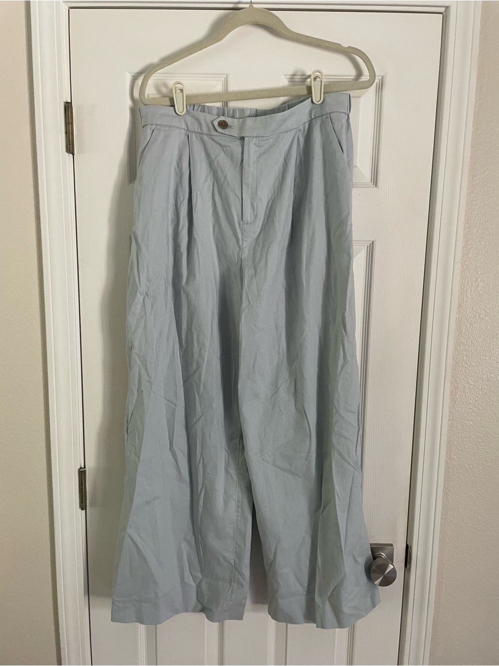 Banana Republic Light Blue Wide-Leg Chinos